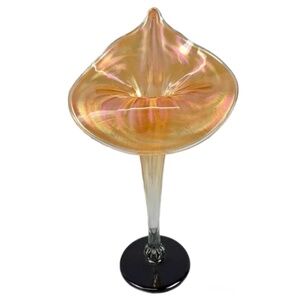 Signed  Jack in the Pulpit Art Glass Vase — Studio Glass